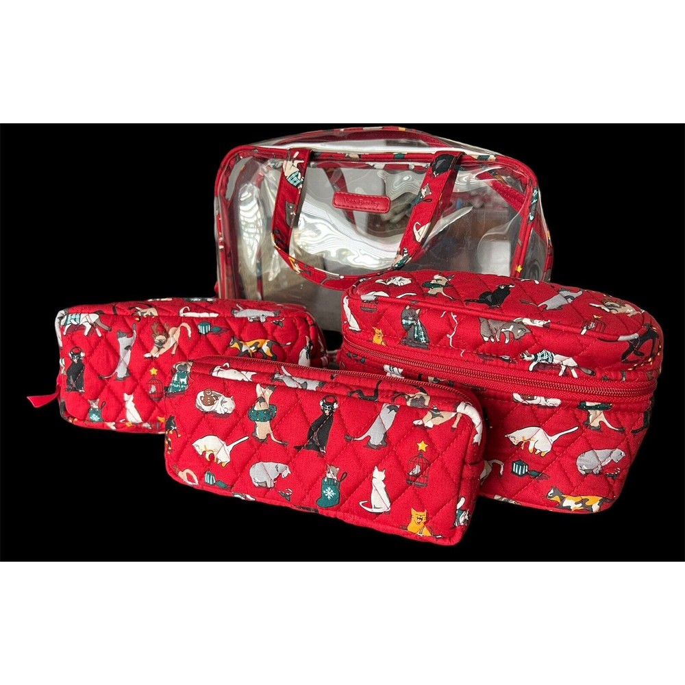 Vera Bradley Holiday Cats Makeup Cases Travel Bag